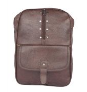 Aliado Faux Leather Coffee Brown   Coloured Zipper Closure Backpack
