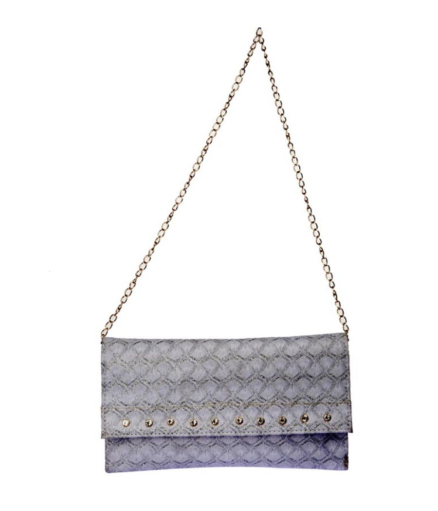 Envie Faux Leather Silver Solid Sling Bag