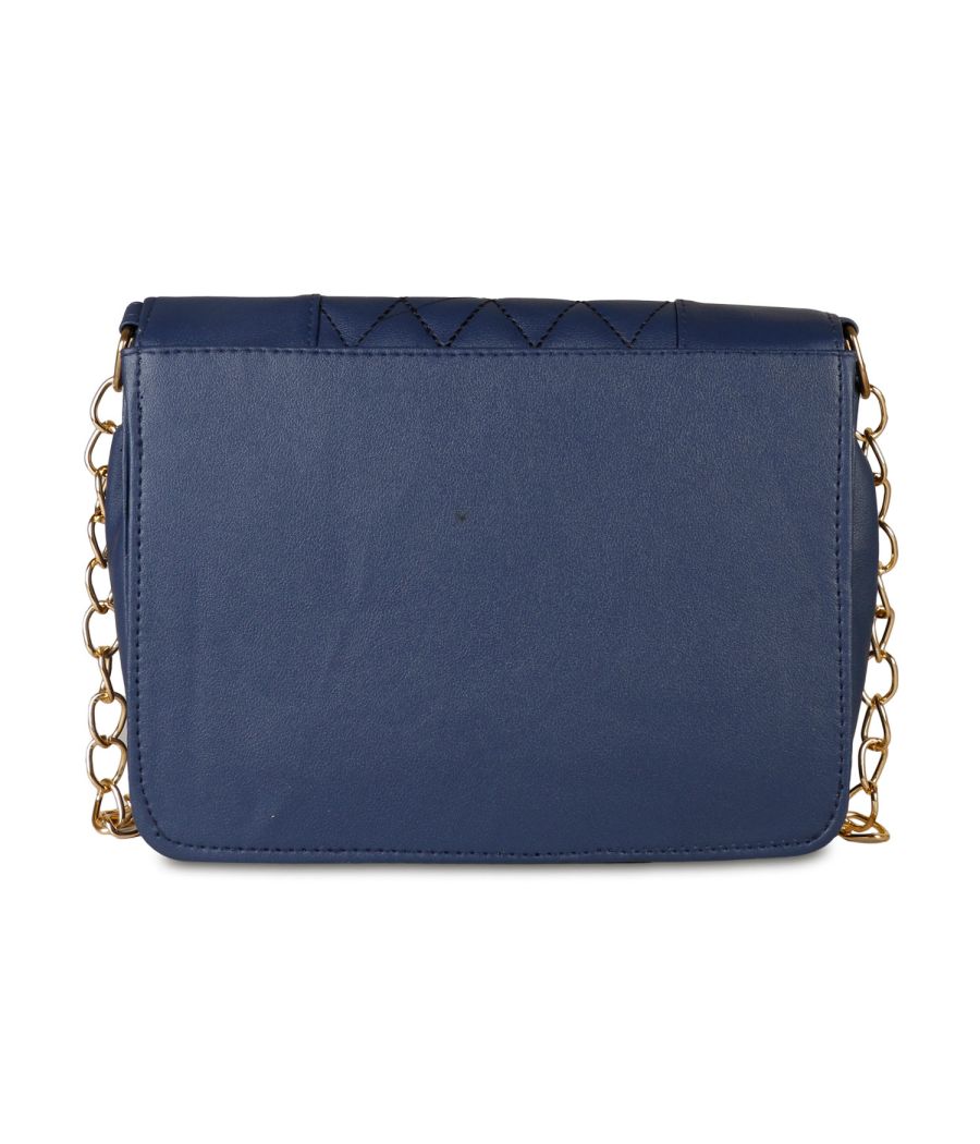 Aliado Polyester Blue Zipper Closure Sling Bags	