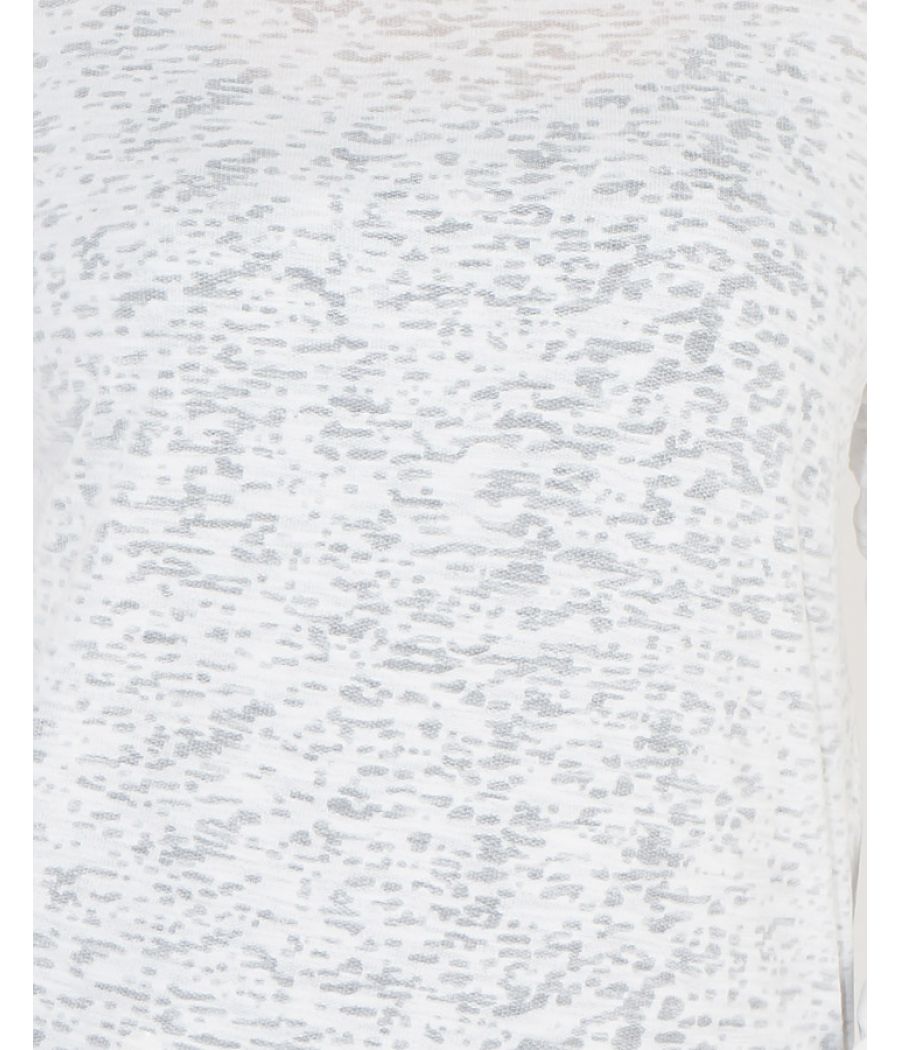 Zara Lycra Plain Solid White Round Neck Full Sleeves Cold Shoulder Top