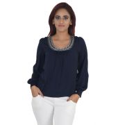 Dorothy Perkins Crepe Solid Embellished Full Sleeves Casual Top