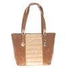 Aliado Faux Leather Brown Coloured Zipper Closure Croc Pattern Tote Bag for Women