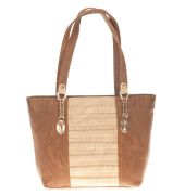 Aliado Faux Leather Brown Coloured Zipper Closure Croc Pattern Tote Bag for Women