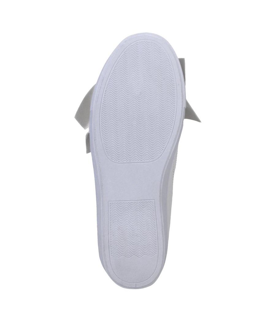 Estatos Leather White Coloured Broad Toe Flat Heel Sneakers