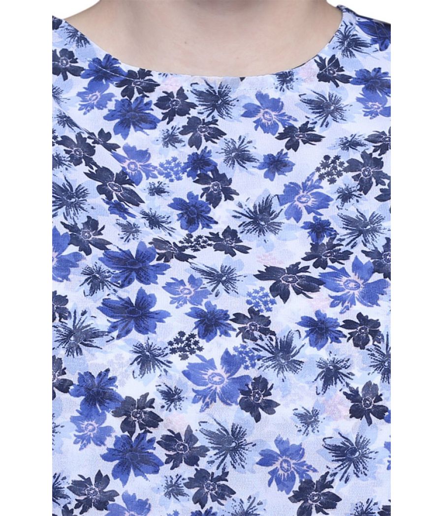 Estance Georgette Floral Print Multicoloured Tunic