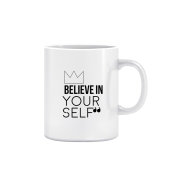 Joy N Fun -Believe in   YOURSELF - Printed Coffee Mug, 320ml, White