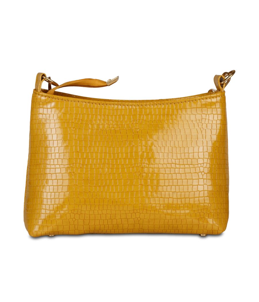 Aliado Polyester Yellow Zipper Closure  Sling Bags