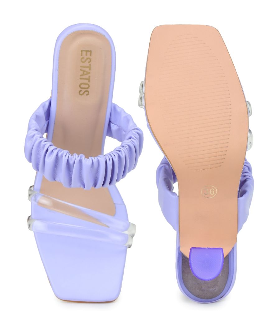 Estatos Kitten Heels Off White Sandals for Women (P33V104)