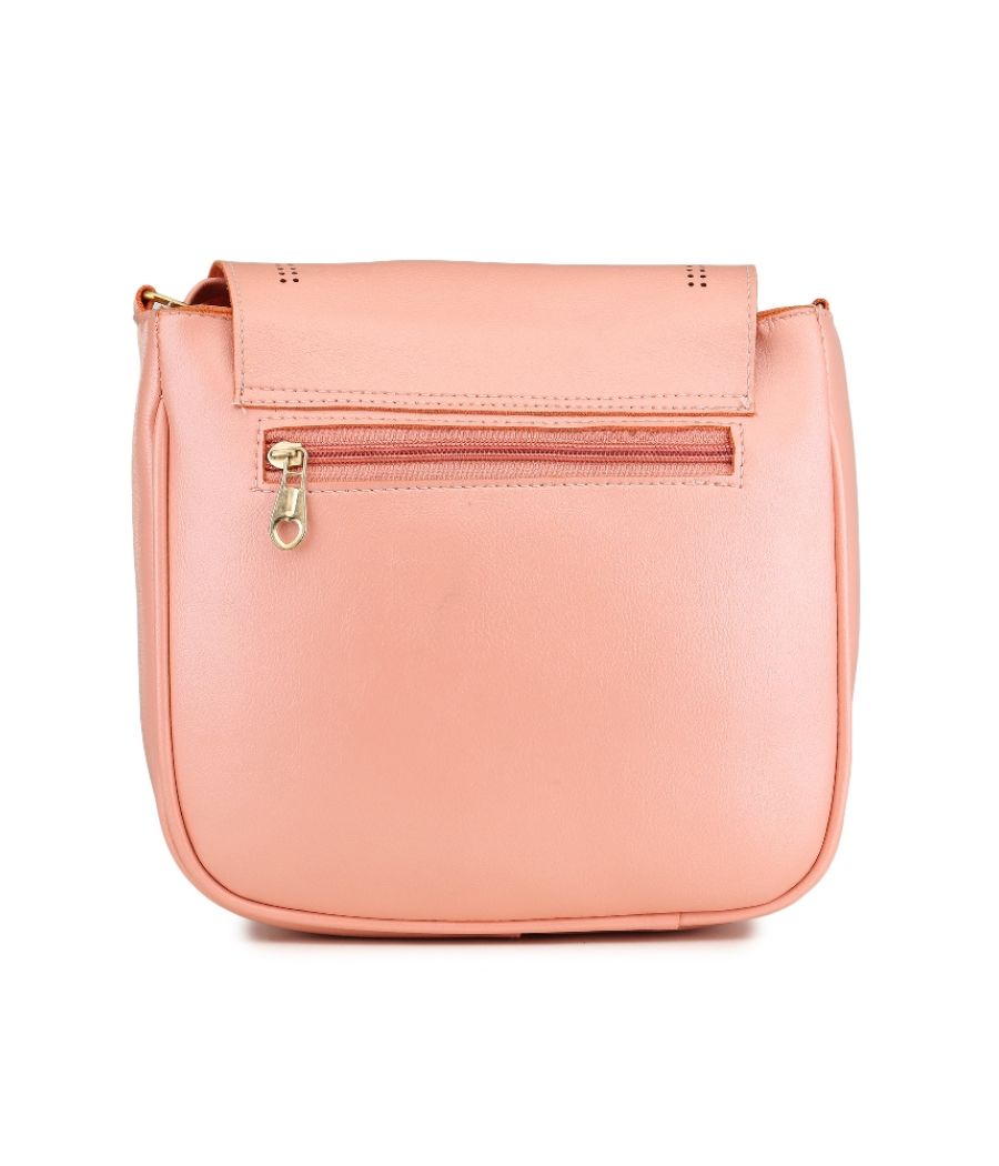 Aliado Polyester Peach Colour Sling bag for Women's (P34V1017)