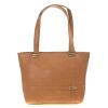 Aliado Faux Leather Solid Brown Coloured Zipper Closure Tote Bag for Women