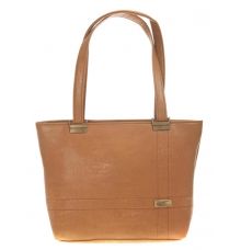 Aliado Faux Leather Solid Brown Coloured Zipper Closure Tote Bag for Women