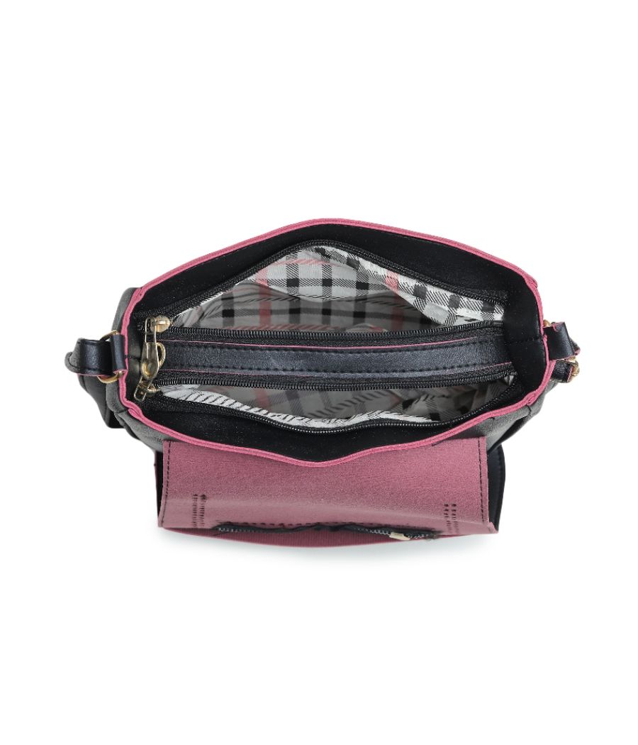 Aliado Polyester Black Colour Sling bag for Women's (P36V1017)