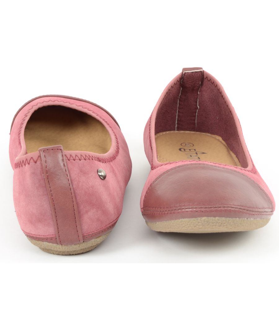 Estatos Faux Leather Walk cut tip design flat Foxy Pink bellies/shoes