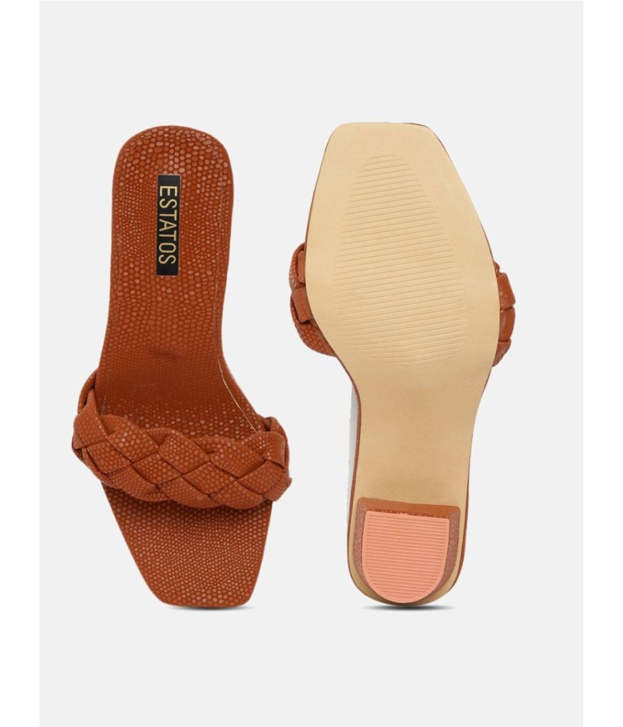 Estatos Women Copper Block Heels  Sandals