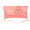 Envie Faux Leather Embellished Pink Magnetic Snap  Closure Crossbody Bag