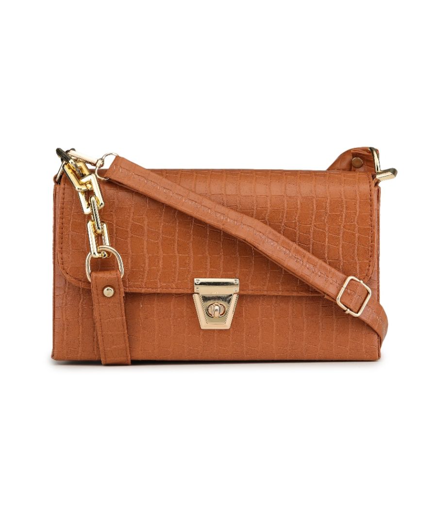 Aliado Polyester Brown Colour Sling bag for Women's (P41V1017)