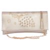 Envie Faux Leather Embellished  Silver  Magnetic Snap Closure Crossbody Bag