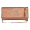 Envie Faux Leather Embellished  Bronze   Magnetic Snap Closure Crossbody Bag