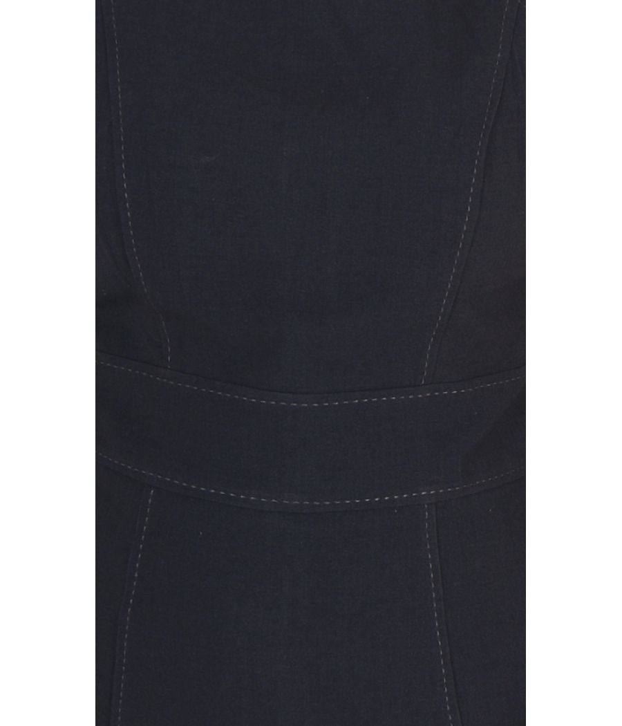 Marks & Spencer Polycotton Plain Solid Black Sleeveless Midi Dress