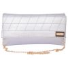 Envie Faux Leather  Silver Magnetic Snap Closure Crossbody Bag