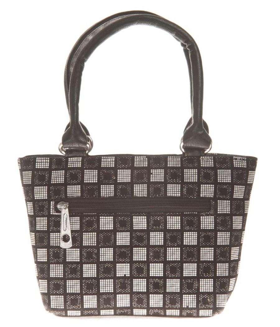 Aliado Faux Leather Printed Black & White Zipper Closure Tote Bag for Women