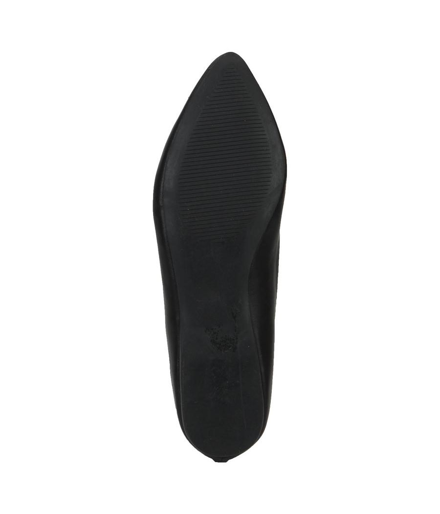 Estatos Leather Black Embellished Flat Casual Belly Shoes