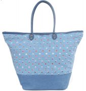 Aliado Denim designer patchwork Light Blue Handbag