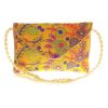 Envie Cloth/Textile/Fabric Embroidered Yellow & Multi Magnetic Snap Sling Bag 