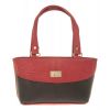 Aliado Faux Leather Solid Red & Black Zipper Closure Handbag for Women