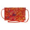 Envie Cloth/Textile/Fabric Embroidered Red & Multi Envelope Style Sling Bag for Women