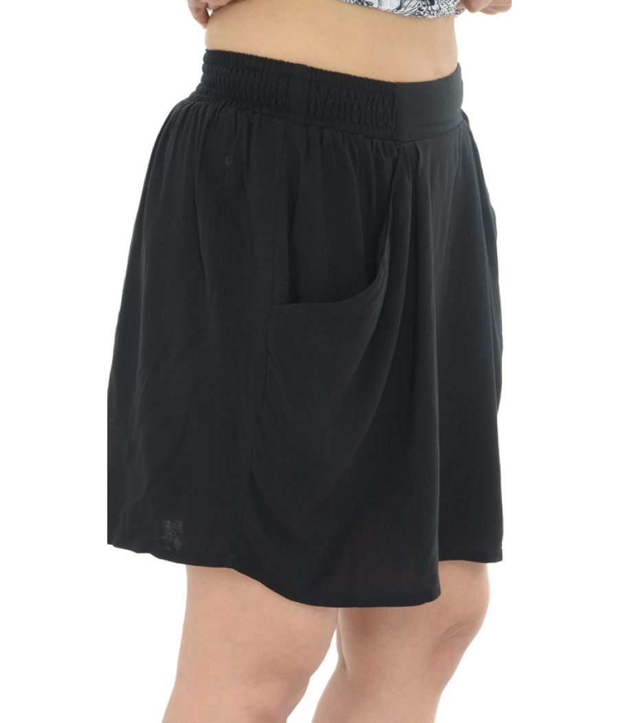 H&M Viscose Plain Mini Black Shorts