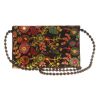 Envie Cloth/Textile/Fabric Embroidered Black & Multi Magnetic Snap Sling Bag 