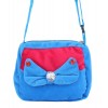 Envie Faux Fur Blue and Pink  Coloured Zipper Closure Sling Bag