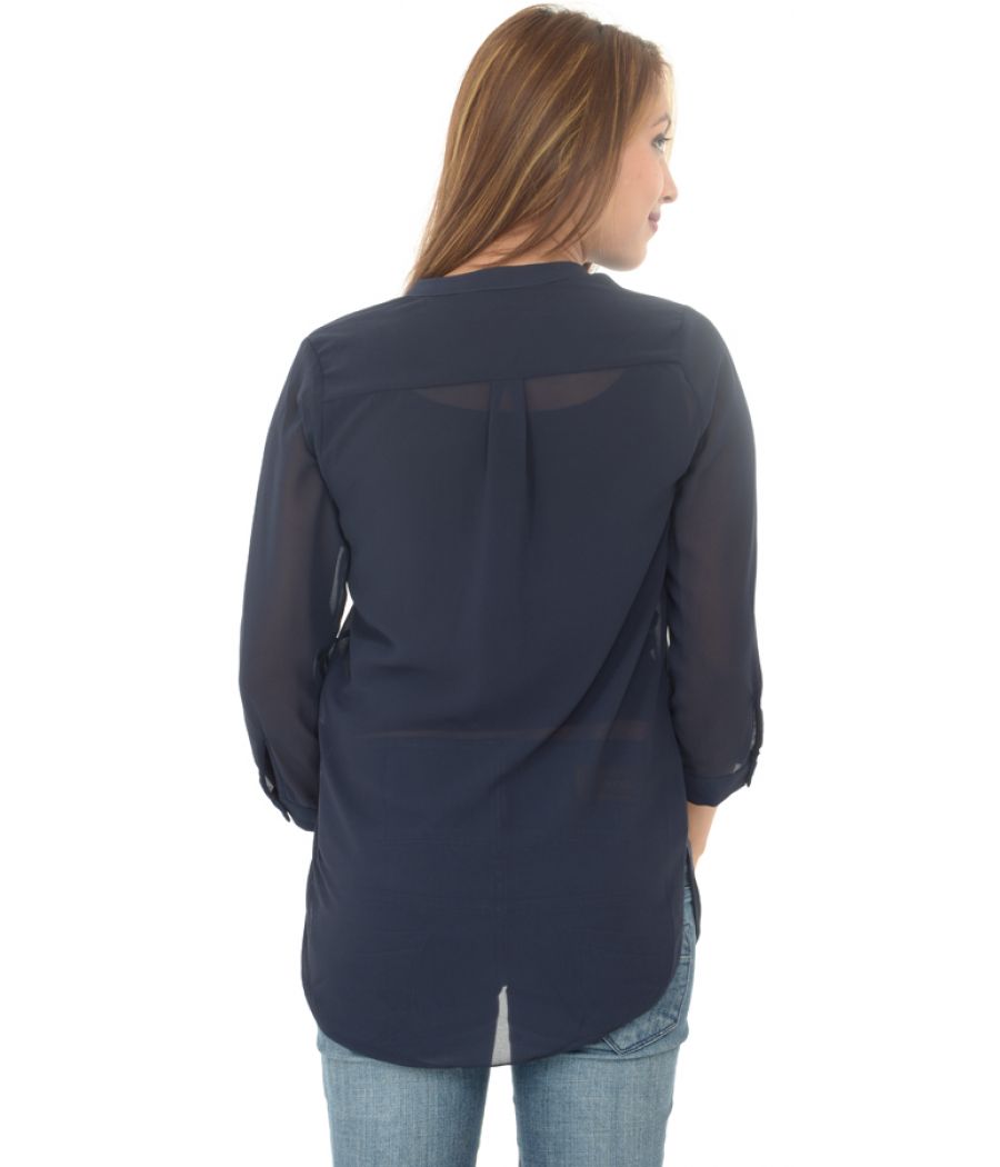 Dorothy Perkins Navy Blue Polyester Top