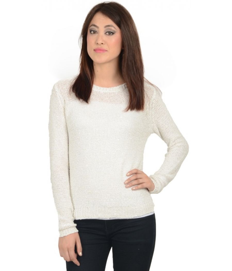 Lindiex White Knitted Sweater