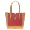 Aliado Faux Leather Solid Brown & Pink Zipper Closure Handbag for Women