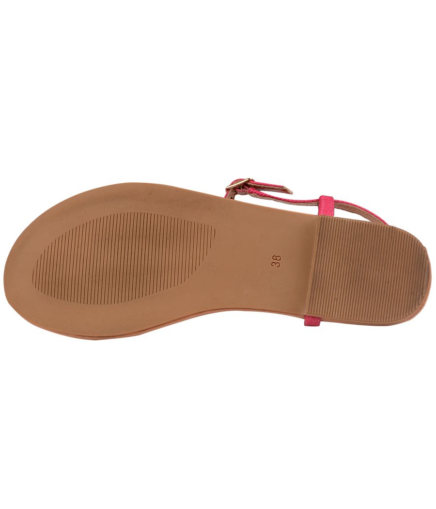 H&M Leather Strap Pink Flat Sandals 