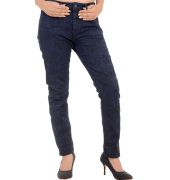 Leara Woman Floral Self Designed Navy Blue Jeans
