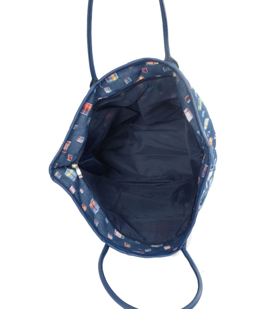 Aliado Denim designer patchwork Dark Blue Handbag