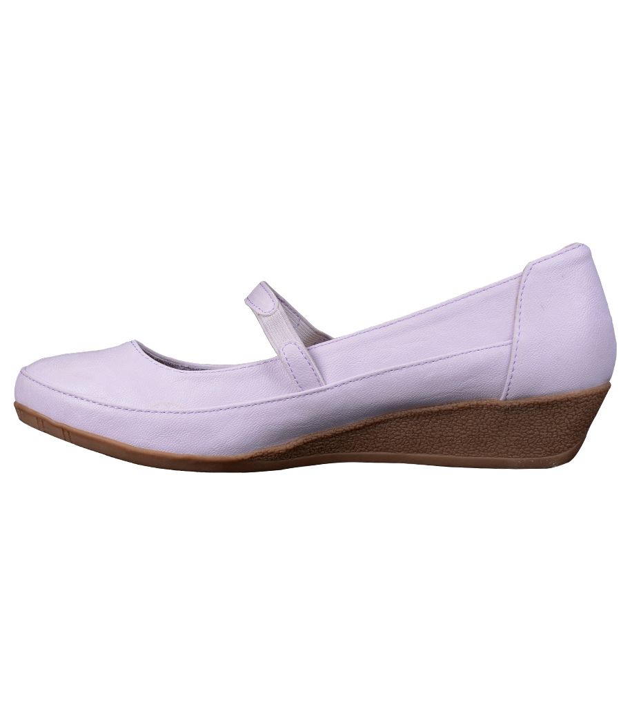 Estatos Synthetic Leather Front strap platform heeled Light pink/purple bellerina/shoes