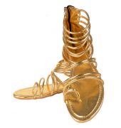 Estatos Zip Up Golden Gladiator Sandals