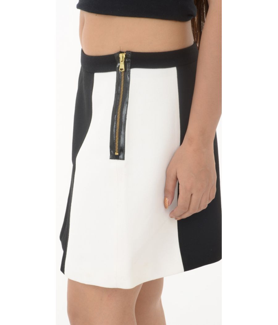  Zara Woman White & Black Mini Skirt