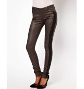 Asos Metallic Grey Faux Leather Jeans