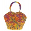 Envie Cloth/Textile/Fabric Embroidered Yellow & Multi Tote Bag 