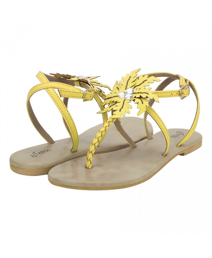 Paseo Flat Comfort Mule Yellow For Women - Fernize