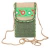 Aliado Jute Green Velcro Closure Sling Bag