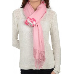 Etashee Certified Pink Stole with Patch work