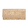Envie Faux Leather Cream Coloured Magnetic Snap  Closure Embellished   Clutch