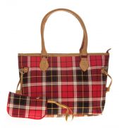 Aliado Cloth/Textile/Fabric Printed Multi & Red Zipper Closure Tote Bag 