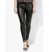 Topshop Faux Leather Back Jeggings